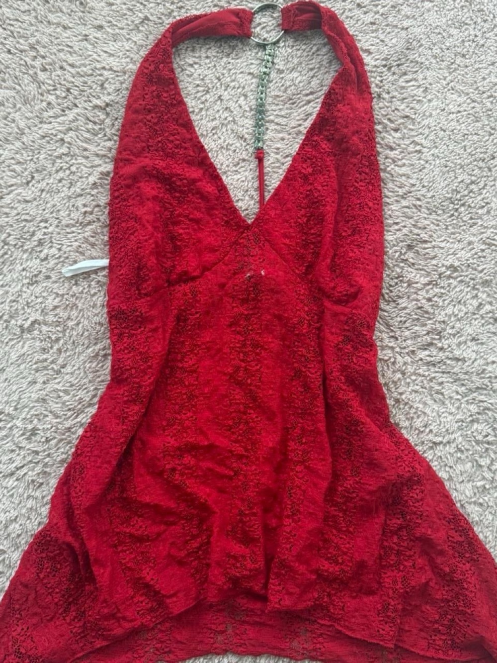 Vintage Y2K Red Lace Halter Top